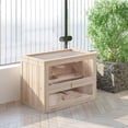 thumbnail image 2 of PawHut 24 Inch Hamster Cage, 2 Levels Small Animals Habitat, Natural Wood, 2 of 10