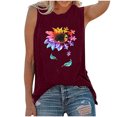 thumbnail image 1 of Pompotops Womens Tank Tops Casual Loose Fit Plus Size Sunflower Printed Tee Shirts, 1 of 7