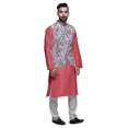 thumbnail image 2 of Atasi Ensemble de Pyjama Kurta Churidar Ethnique avec Veste Nehru Imprimée pour Hommes, 2 of 3