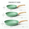 thumbnail image 4 of Innerwell 11 Inch Green Nonstick Frying Pan Skillet Bakelite Handle Saute Egg Pan Cookware Fits Various Stoves, 4 of 6