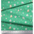 thumbnail image 3 of Soimoi Green Georgette Viscose Fabric Wreath & Bird Print Sewing Fabric Yard 42 Inch Wide, 3 of 5