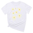 thumbnail image 5 of KIHOUT Nouveau Haut de Mode d'Été pour Femmes 2025, T-Shirt à Manches Courtes à Col Rond Décontracté à Imprimé Floral Blanc P, 5 of 5