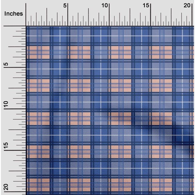 oneOone Cotton Cambric Fabric Madras Check Decor Fabric Printed BTY 56 Inch Wide