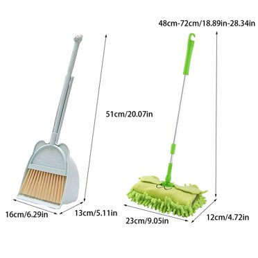 mmirethe Kids Broom Set PET Soft Bristled Brush For Effective Cleaning And Mini Broom Is Dry And Wet pink
