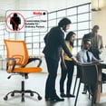 thumbnail image 3 of BestOffice Ergonomic Mesh Office Chair, Adjustable Swivel Task Chair with Lumbar Support for Home Office, Orange, 3 of 8