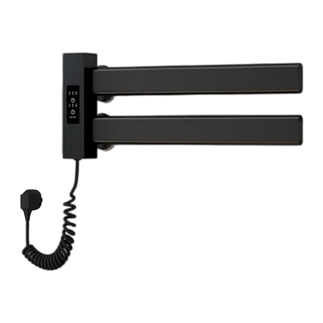 veasfak Electric Heated Towel Rack Wall Mounted Warming Rack for Shower Bathroom SPA black