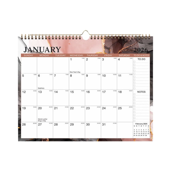 Fufafayo Calendrier Mural à Moins de 5 $ 2026-2027, Calendrier de Planification sur 18 Mois, Organisateur Annuel en Papier Épais, Marquages des Fêtes, Planification de Bureau et de Maison, Suivi des Événements Familiaux