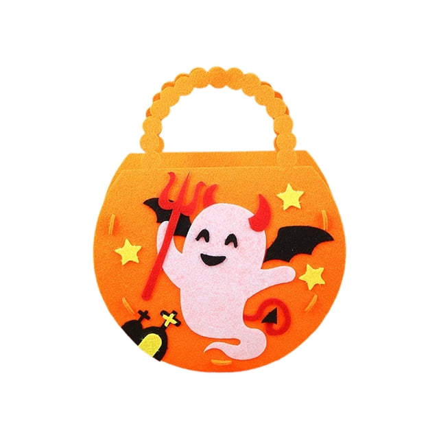 SIYTUAU Sac de Bonbons d'Halloween Non Tissé pour la Collecte de Friandises, Pochette Réutilisable pour Bonbons, Design Multicolore, Cadeau de Fête pour Enfants, Fourre-Tout de Collection, Conteneur de Transport, Accessoire D