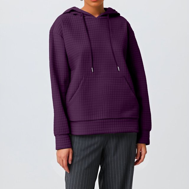 IMENGL Hoodies trendy knit drawstring pullover, Blue 2XL, Size M-3XL