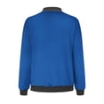 thumbnail image 4 of Womens Fashion Jacket Casual Stand Collar Zip Up Lightweight Coat Fall Color Block Jackets with Pockets Blue XXXXXL, 4 of 5