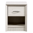 thumbnail image 3 of CorLiving Newport Mid-Century Modern Engineered Wood Adult Nightstand with Drawer and Open Cubby, White Washed, 3 of 11