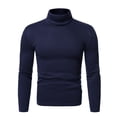 thumbnail image 1 of RKSTN Long Sleeve Tee Shirts for Men Turtleneck Solid Color Tops Fall Winter Soft Stretch Bottoming Blouse Tops, 1 of 6