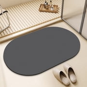 Ycandiee Quick Dry Bath Mat, Nonslip Bathroom Rugs, Super Absorbent Bath Rug, Machine Washable Shower Mat Solid Oval Floor Mats Carpet for Bathroom Kitchen Bathtub, 15.74" x 23.62"