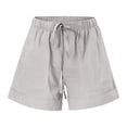 thumbnail image 4 of AherBiu Plus Size Women's Casual Drawstring Elastic Waist Boho Shorts with Pockets, Large, 4 of 7