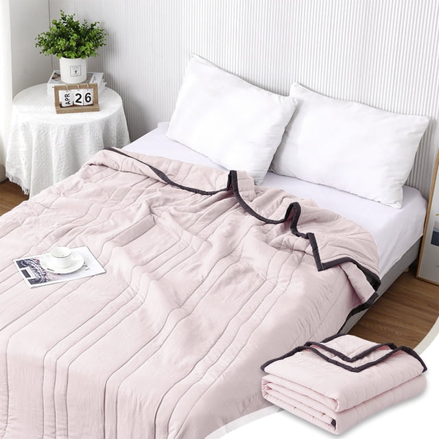 Meitianfacai Cooling Blanket,Breathable Summer Blanket Lightweight Cool-to-Touch Technology Summer Cool Blanket Double Sided Design for Hot Sleepers Night Sweats(Pink,59" X 39")