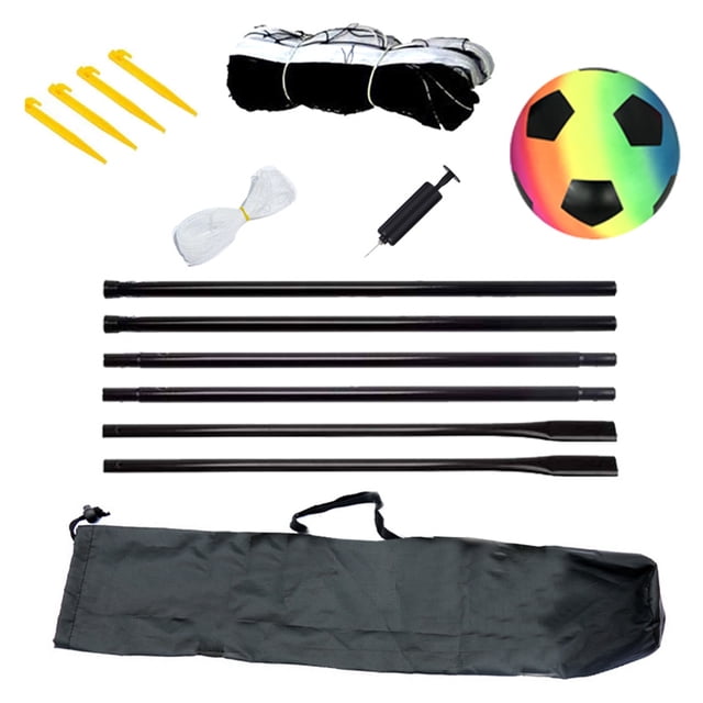 TFixol Portable Soccer Net Set with Carry Bag, Inflatable Ball, and Air Pump for Outdoor Sports on Grass, Sand, or Beach - Easy to Assemble and Transport