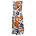 thumbnail image 4 of Ovzne Robes d'Été pour Femmes 2025 Robe de Plage Mode pour Femmes Vacances Été Couleur Unie Sans Manches Robe de Fête de Plage Grande Taille Robe Maxi Imprimée Liquidation, 4 of 6