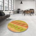 thumbnail image 4 of Ahgly Tapis de Zone Carré Transitionnel Néon Orange Lavable en Machine, 5 Pieds Carré, 4 of 7