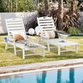 thumbnail image 4 of Costway Lot de 2 Chaises Longues de Patio Réglables, Résistantes aux Intempéries, en HDPE, avec Porte-Gobelet, 4 of 8