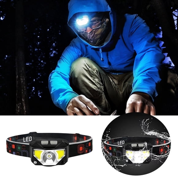 Hearth & Gear Chargement USB Avertissement Lumière Rouge LED Lumière Forte Capteur de Lumière Phare Extérieur Nuit Pêche Phare Convient pour Camping en Plein Air Course Randonnée Pêche 75l Sac à Dos de Randonnée Équipement d'Aventure