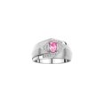 thumbnail image 1 of RYLOS Mens Rings Sterling Silver Ring 6X4MM Oval Shape Gemstone & Diamond Ring Pink Ice October Birthstone Rings For Man Silver Rings, Size 8, 1 of 7