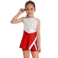 thumbnail image 1 of Jhaoyu Costume de Cheerleading pour Filles Enfants Paillettes Brillantes Robe de Danse avec Short Uniforme de Cheer Rouge 3T, 1 of 7