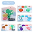 thumbnail image 2 of SIYTUAU Infant Cloth Book With Hand Puppet Animals Colors Sensory Educational Washable Crinkle Sound Book 4 Pages 8 Sides Color Theme Fabric Book A A, 2 of 4