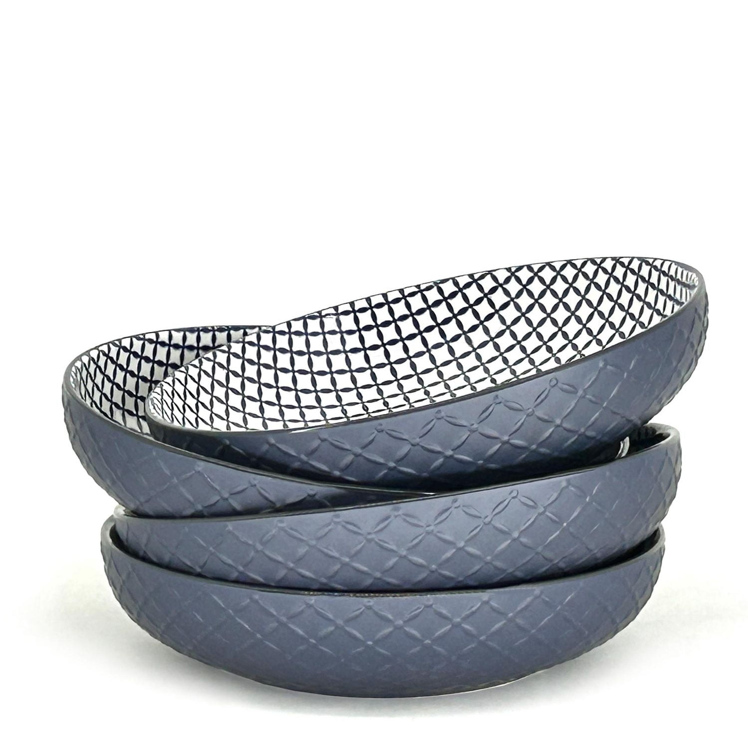 BIA J/4 Bols Peu Profond Texturés, Bleu
