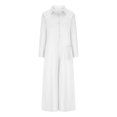 thumbnail image 4 of Yuyuzo Linen Jumpsuits for Women Plus Size Short Sleeve V Neck Rompers Button down Dressy Casual Outfit, 4 of 6