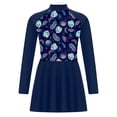 thumbnail image 1 of Sinleey Maillots de Bain une Pièce pour Filles, Costumes de Natation pour Enfants, Robe de Natation à Manches Longues avec Protection Solaire, Marine 14, 1 of 5