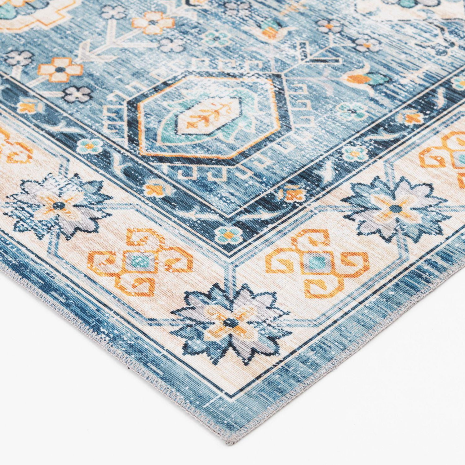 Tommin Blue and Yellow Woven Area Rug