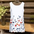 thumbnail image 3 of UPPADA Camisoles d'Été pour Femmes Col Rond Coupe Ample T-Shirts Décontractés Mode Sans Manches Vêtements de Plage Ourlet Fluide Chandails à Enfiler Hauts Plage Boho Vêtements 2025 Mes Commandes Passées par Moi Blanc,m, 3 of 4