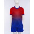 thumbnail image 3 of YiZYiF Kids Boys Football Set Pcs Quick Dry Gradient Jersey And Shortsteam Practice Costume Outdoor Tracksuits Red S, 3 of 7