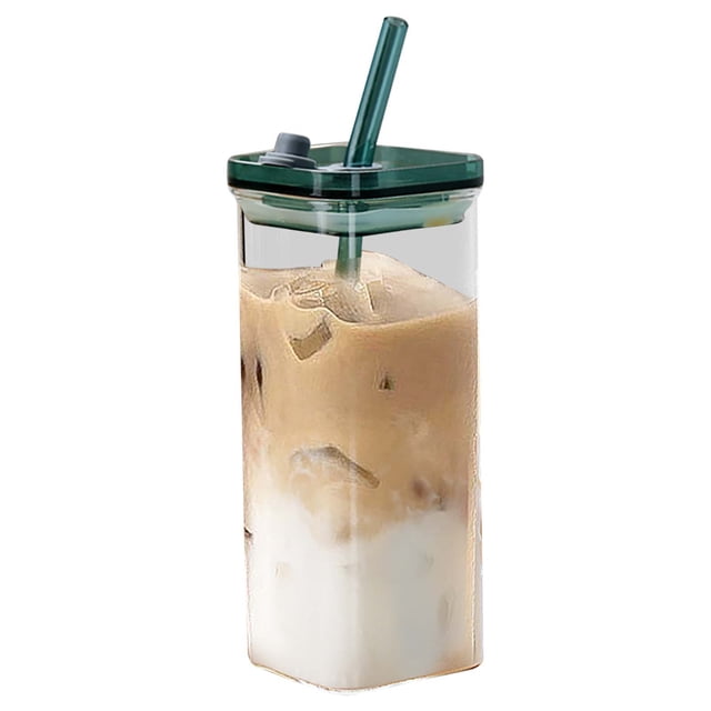Ohufall 350ml High-Appearance Glass Coffee Tumbler - Suitable For Milk Tea & Coffee