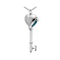 thumbnail image 1 of Collier Pendentif Cœur Médaillon Clé en Argent Sterling avec Chaîne, 1 of 4