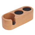 thumbnail image 2 of Tamper Station Wooden Base, Paint Treatment Coffee Filter Tamper Holder Beech 3 Hole  For Cafe, 2 of 8