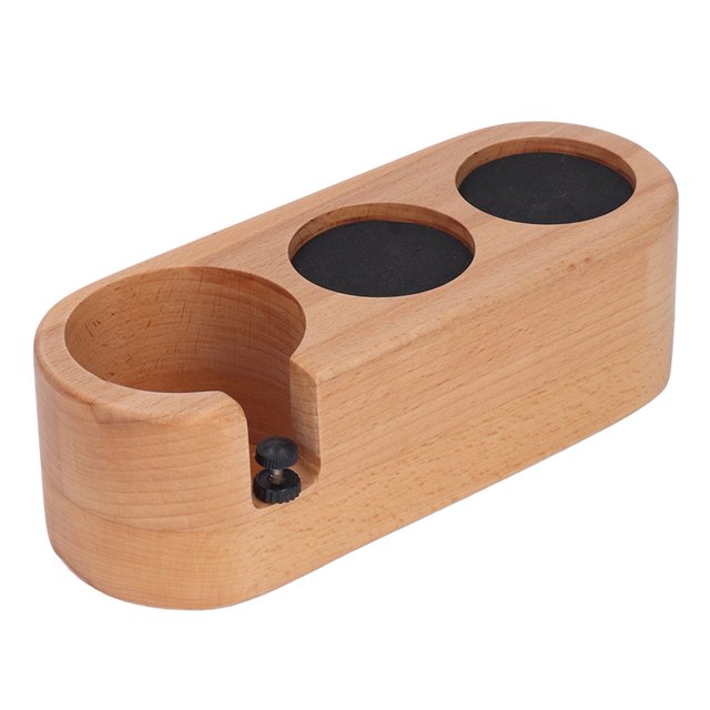 Tamper Station Wooden Base, Healthy Secure Paint Treatment Beech Coffee Filter Tamper Holder For Cafe