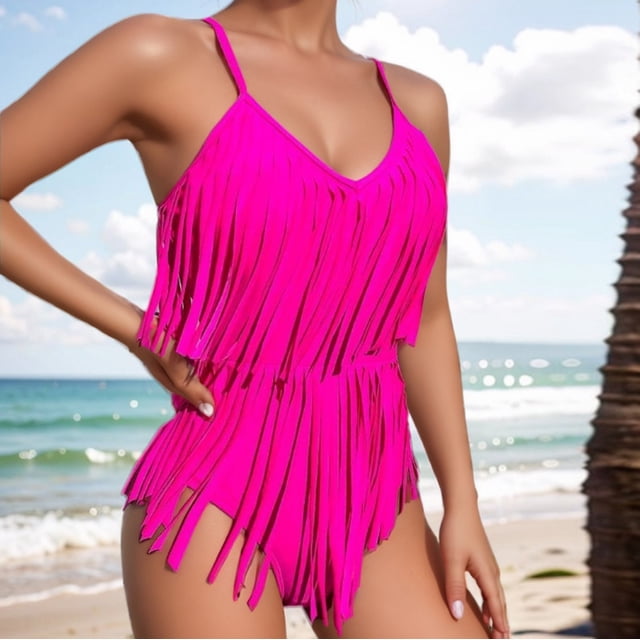 LSLJS Maillot de Bain Bikini une Pièce Rembourré Grande Taille Imprimé Superposé pour Femmes