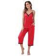 thumbnail image 3 of Beautyin Vêtements de Nuit pour Femmes Pyjama Haut Sans Manches 2 Pcs Ensemble, 3 of 7