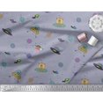 thumbnail image 2 of Soimoi Cotton Cambric Fabric Planet,Animal & Spaceship Cartoon Printed Fabric 1 Yard 42 Inch Wide, 2 of 3