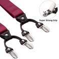 thumbnail image 2 of Buyless Fashion Bretelles Formelles pour Hommes en Sergé de Satin, Lot de 2 - Dos en Y Ajustable à 6 Pinces de 48 Pouces - Bout en Cuir de 1 1/4 Pouces, 2 of 7