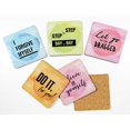 thumbnail image 2 of Inkdotpot Set of 6 Drink Coasters Easy Clean 4-inch SquareCoastersCork Base-Reusable- Quotes, 2 of 8