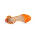 thumbnail image 4 of BLISSFUL STEP Women's Shoes Open Toe Block Heel Ankle Strap Sandals Orange 6, 4 of 7
