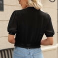 thumbnail image 4 of (Lot de 2) Kcodviy Boléro Court à Manches Bouffantes pour Femmes, Cardigans Courts pour Femmes à devant Ouvert, Kimonos Longs d'Été Courts pour Femmes, Vestes Transparentes, Cardigan, 4 of 9