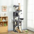 thumbnail image 2 of PawHut 70" Cat Tree, Multi-Level Cat Tower with 2 Condos, Dark Grey, 2 of 10