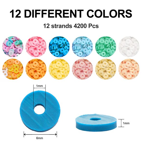 A Rainbow In Your Hands: Multi Color Heishi Beads For Jewelry Making, Bright And Fade Resistant, 4200 Pcs Of Lightweight Polymer Clay Beads With Smooth Edges, Safe Materials For Creators Of All Ages