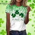 thumbnail image 2 of FAIWAD T-Shirts pour Femmes Grande Taille T-Shirt Vert de la Saint-Patrick Décontracté Col Rond Hauts Graphiques Trèfle, 2 of 3