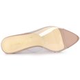 thumbnail image 4 of BLISSFUL STEP Mules à Talon Bloc Haut à Bout Pointu Transparent pour Femmes Sandales Slides Nude 8.5, 4 of 7