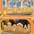 thumbnail image 4 of Light-Up Gingerbread Village Set, 2 Cardboard Houses with Warm LED String Lights, Festive Holiday Decor for Windowsills, Mantels, and Family Activities, 4 of 5