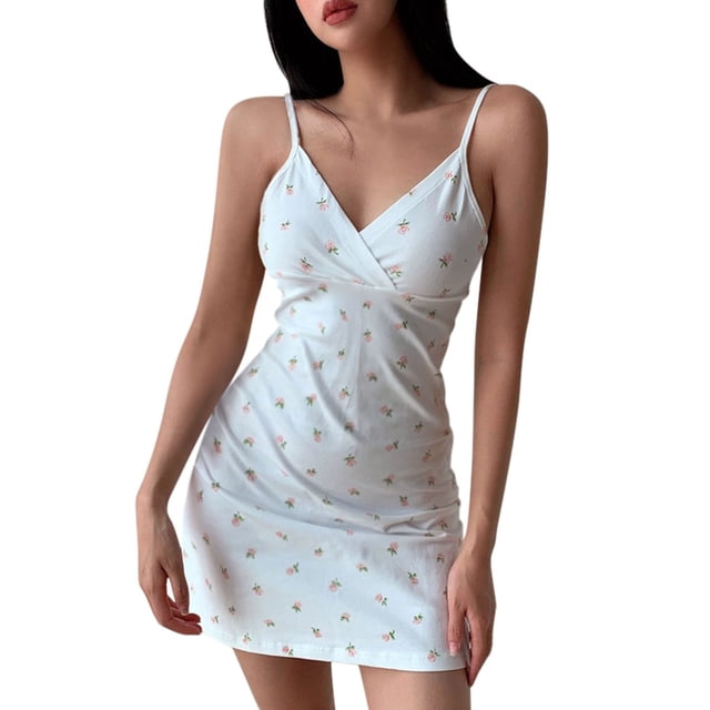 2025 Robe Bohème Imprimée pour Femmes en Lin pour Femmes Été Femmes Robe d'Été Décontractée Robes pour Adolescentes Col en V Sans Manches Camisole Portefeuille Robe d'Été Robe de Plage Évasée Préado Robes Décontractées